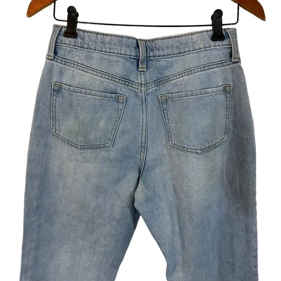 Old Navy Light Wash Girls Jeans Size 14 High Rise Slouchy Straight Denim Bottom - Picture 4 of 8